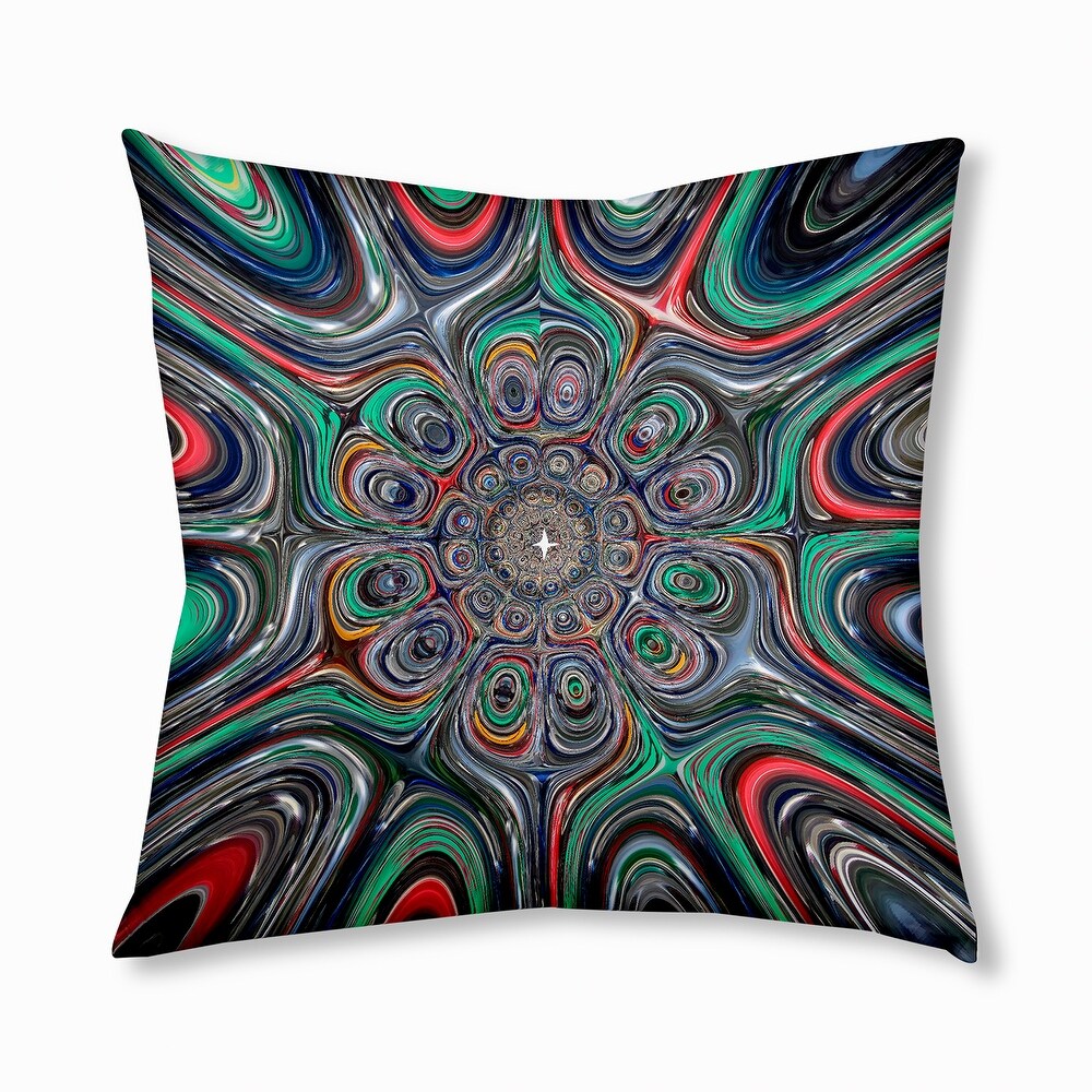 Bohemian   Eclectic Peacock Design Tufted Floor Pillow