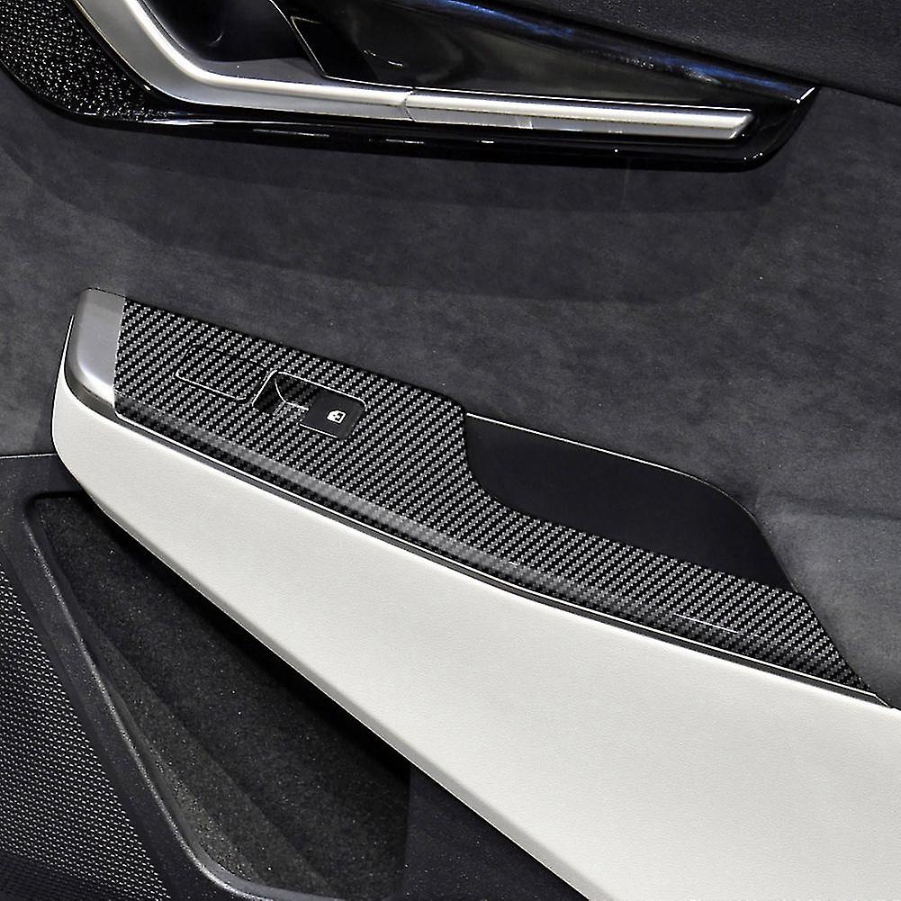 Car Carbon Fiber Window Glass Lift Button Switch Cover Trim Door Armrest Panel For Ev6 2021 2022 Lh