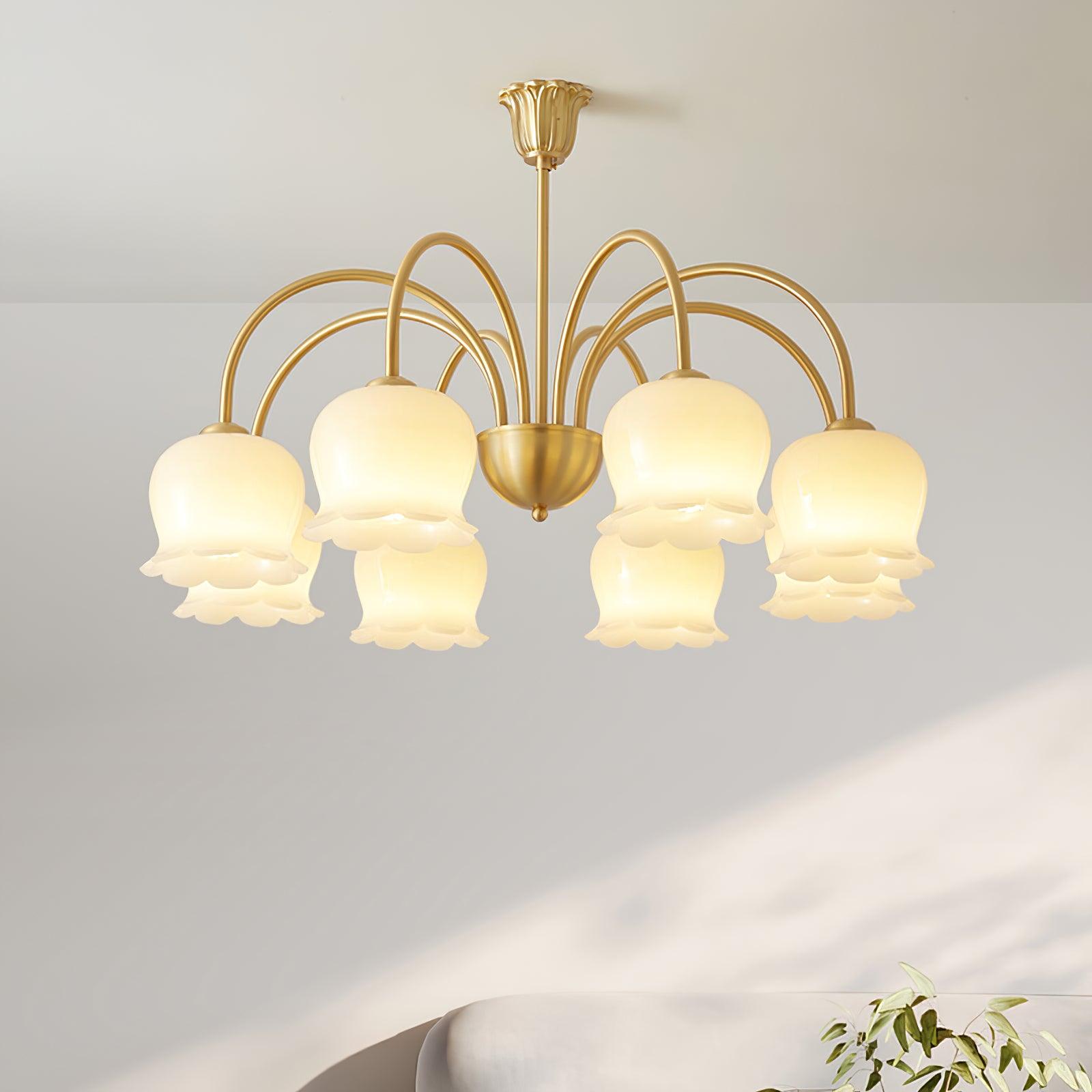 Orchids Brass Chandelier