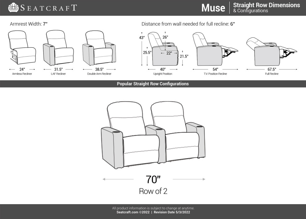 Seatcraft Muse Home Theater Seating   Contemporary   Theater Seating   by Stargate Cinema  Houzz