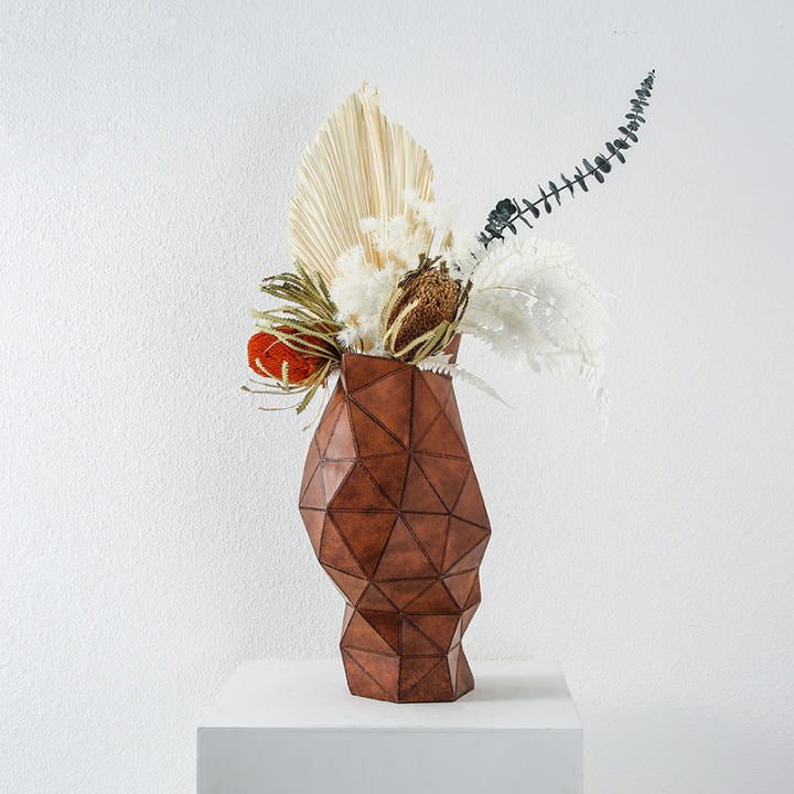 Leather Vase - Brown Fc-Sz2122B