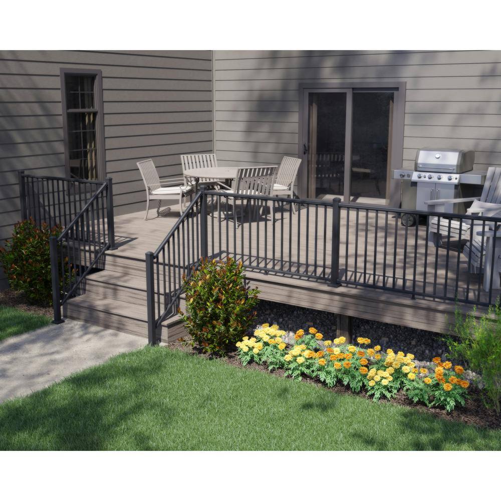 ULTRA MAX 2.5 in. x 3 in. x 39 in. Textured Black Powder Coated Aluminum Deck Post Kit 497585