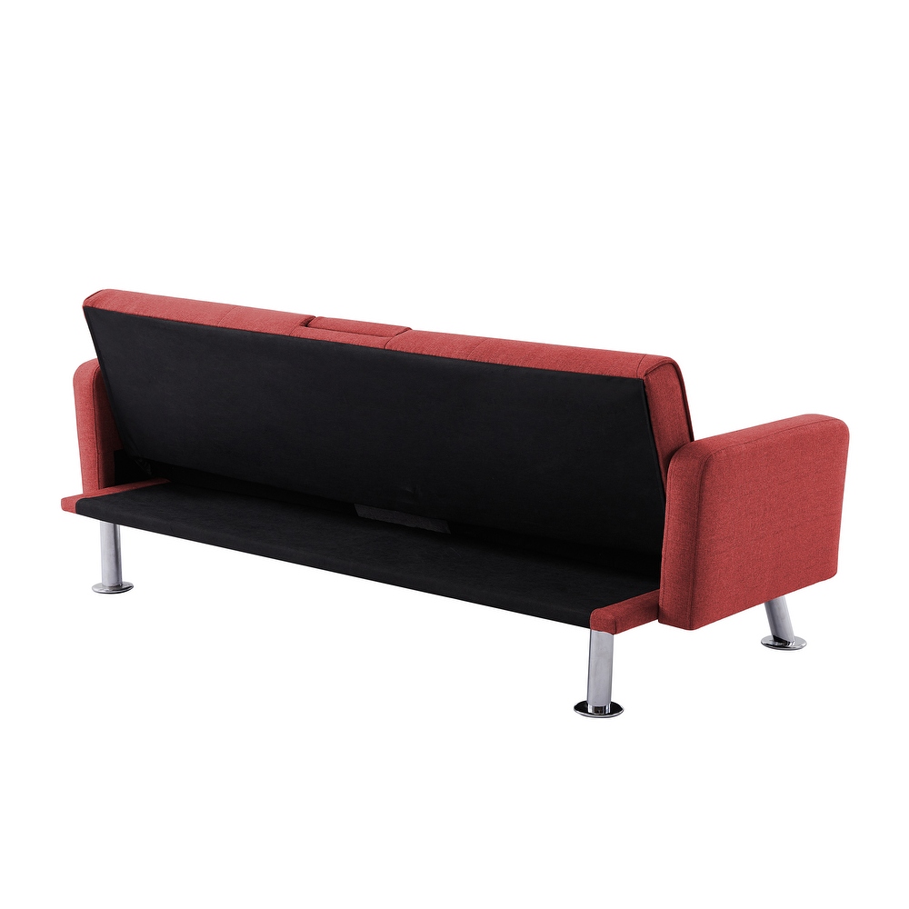 Convertible Folding Sofa Bed Loveseat with Armrest   Tufted Back  Modern Fabric Sleeper Sofa Couch for Living Room