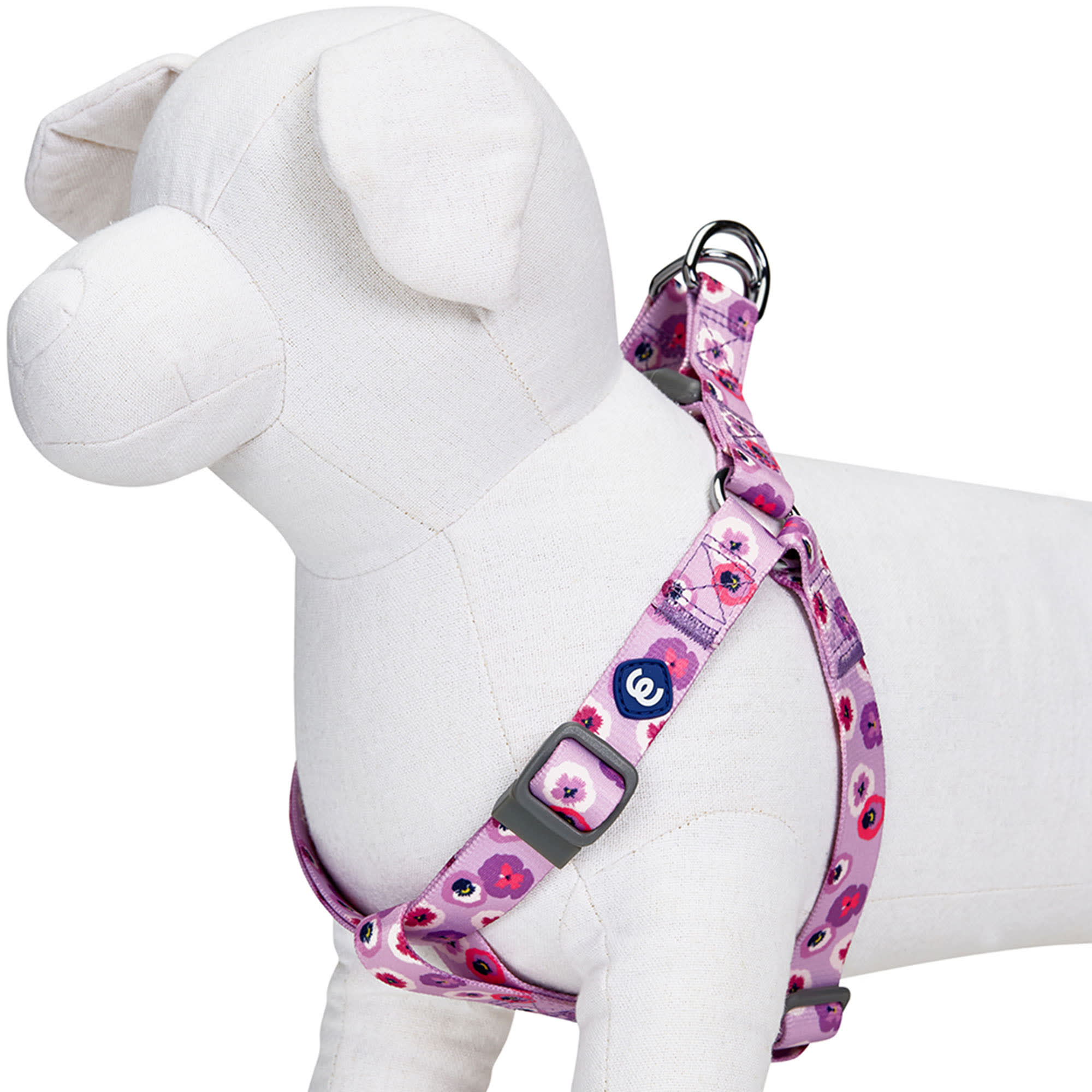 Blueberry Pet Essentials Light Purple Floral Adjustable Dog Harness， Small