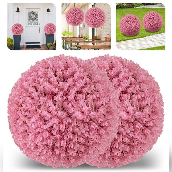 Costway 2 PCS Artificial Plant Topiary Ball 19 Faux Decorative Balls