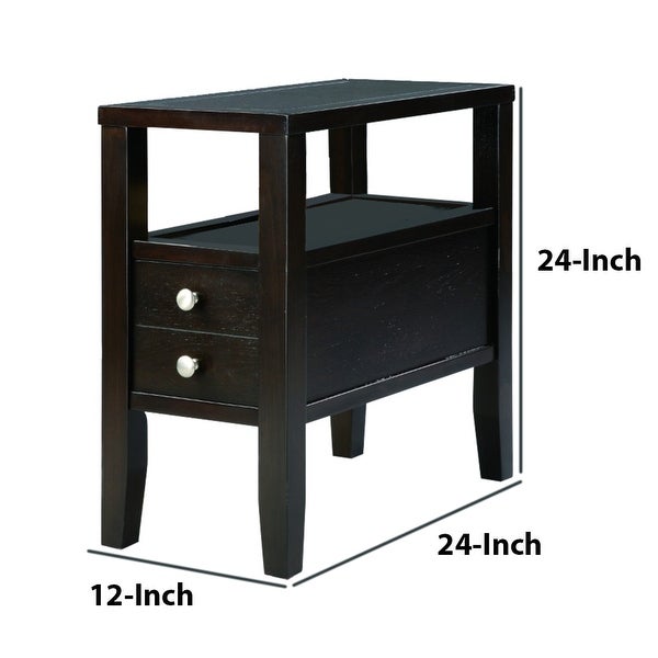 Amiable Chairside Table， Dark Espresso