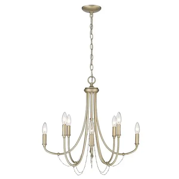 Kamila 8 Light Chandelier - White Gold