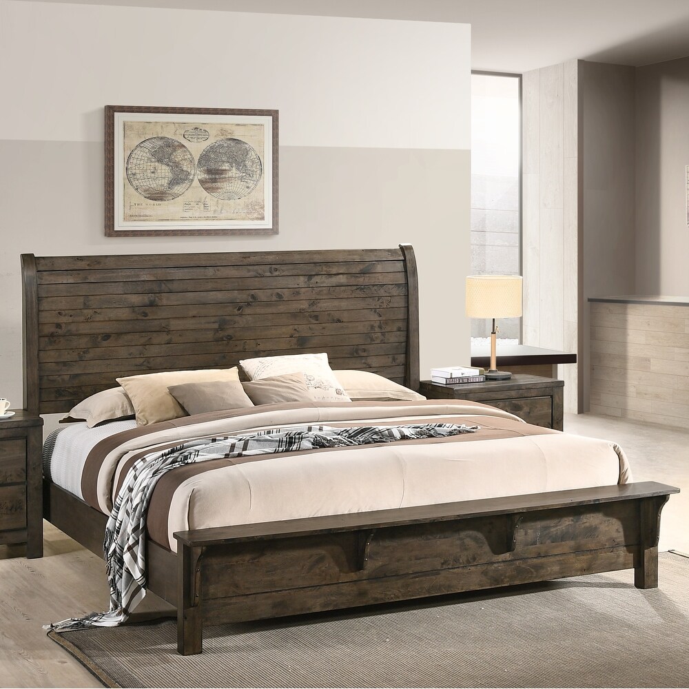 Carbon Loft Guinevere Classic Grey Brown Sleigh Bed