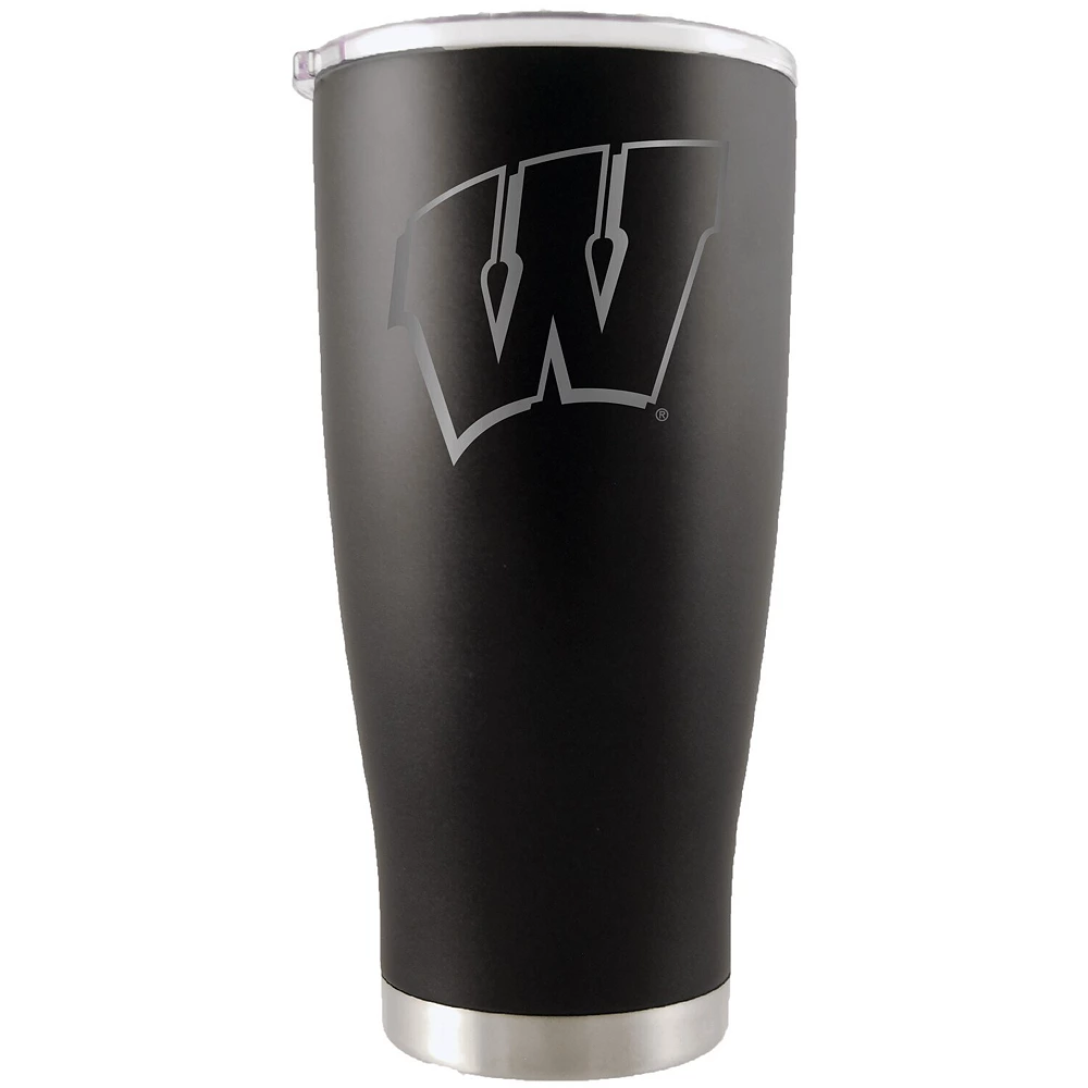 Wisconsin Badgers 20oz. Etched Team Logo Tumbler - Black