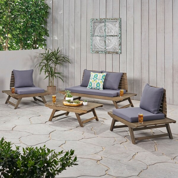 Sedona Acacia Wood 4piece Outdoor Chat Set by Christopher Knight Home