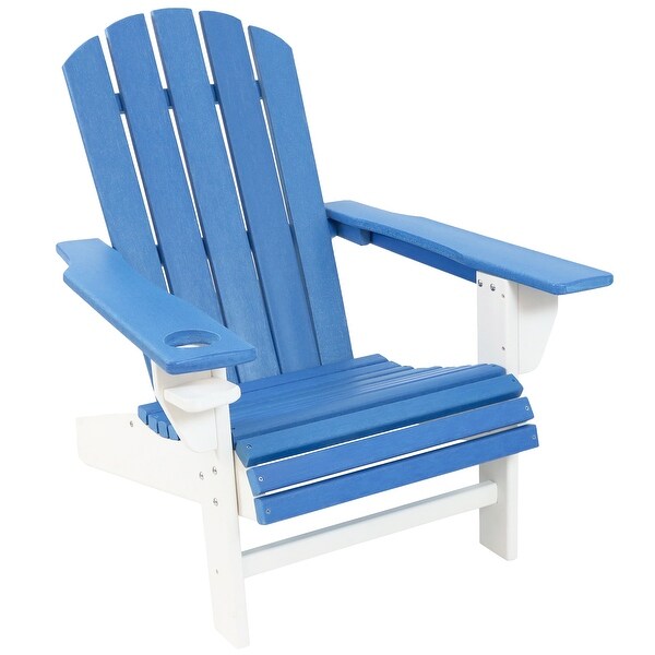 Sunnydaze AllWeather Outdoor Adirondack Chair with Drink Holder