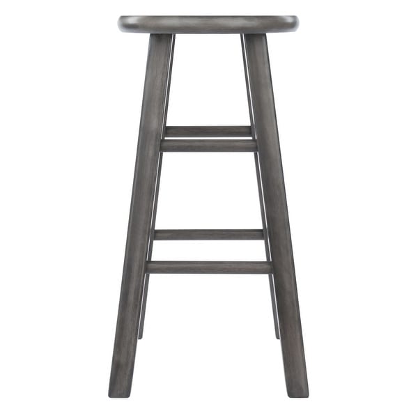 Ivy Square Leg Counter Stool， Rustic Oyster Gray - Rustic Gray - 13.6 x 13.6 x 29.1 inches