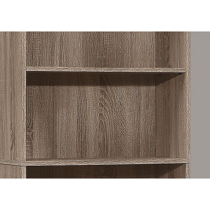 71.25 Taupe Brown Contemporary 5 Shelves Rectangular Bookcase