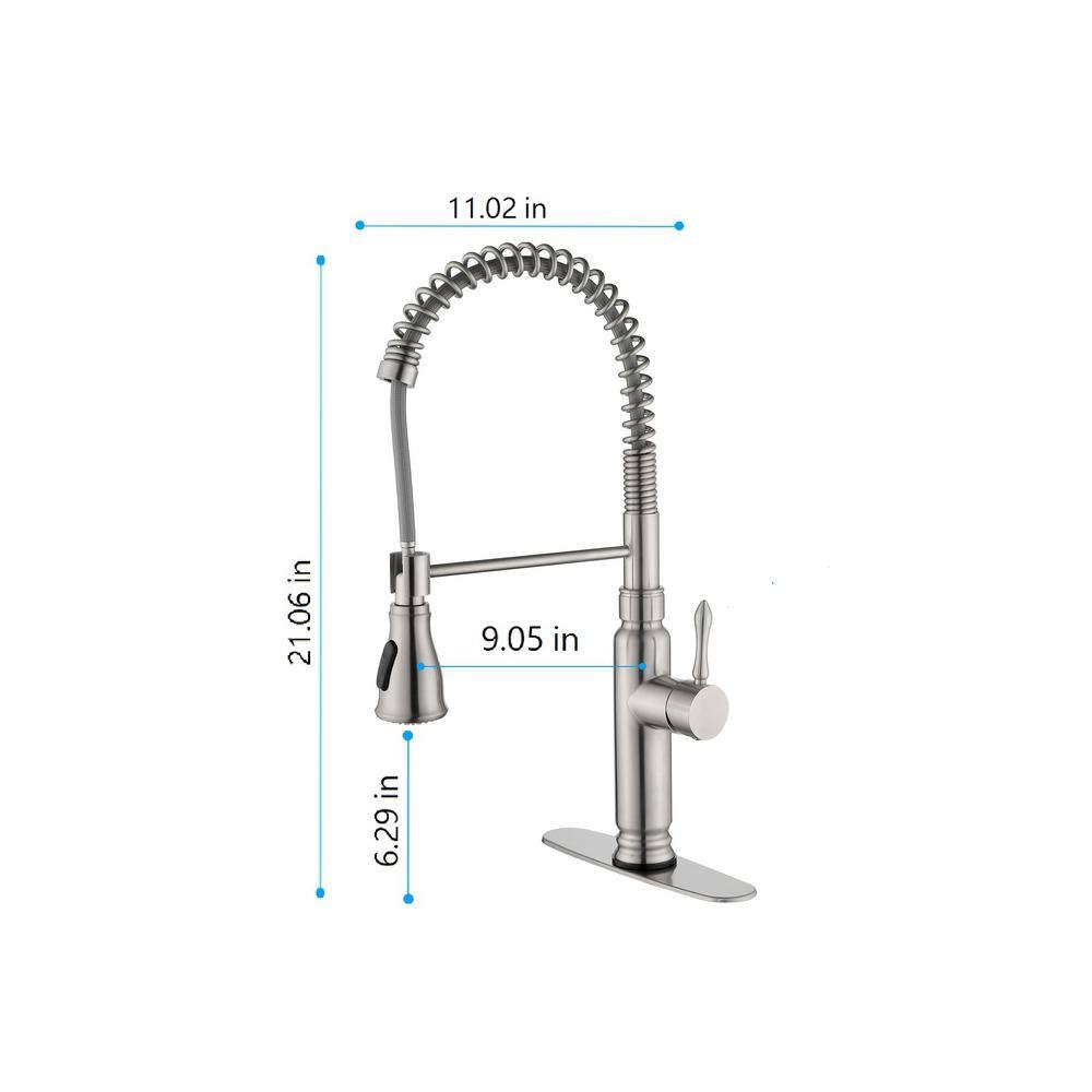 FORCLOVER Single-Handle Touch Deck Mount Gooseneck Pull Down Sprayer Kitchen Faucet in Brushed Nickel FRIMFTHS08BN