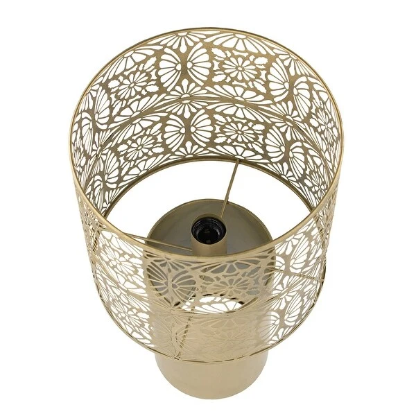 Modern Gold Lattice Iron Square Shade Table Lamp