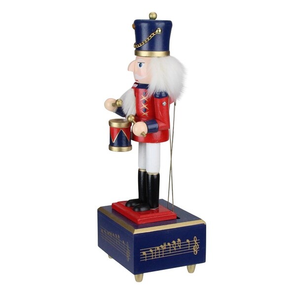 12 Red Black Animated Musical Christmas Nutcracker Drummer Figurine