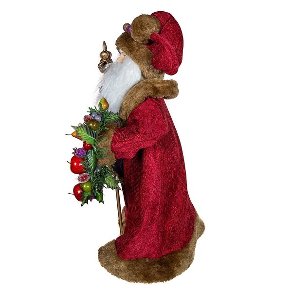 Kurt Adler 20Inch Sugar Fruit Santa With Fruit Wreath