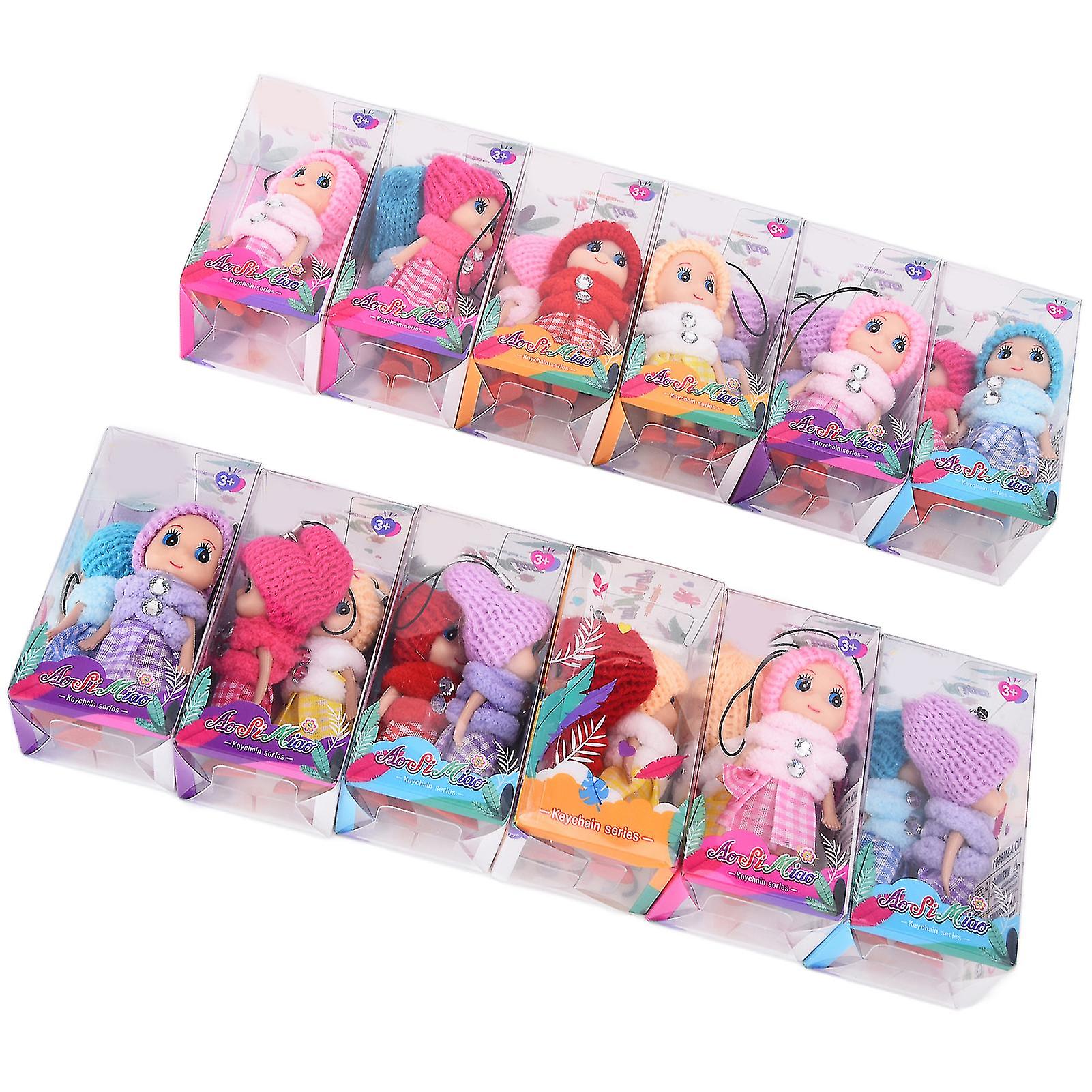 24pcs Cartoon Keychain Key Ring Cute Keyring Pendant Gifts Decor Accessories Purse Charms for Girls