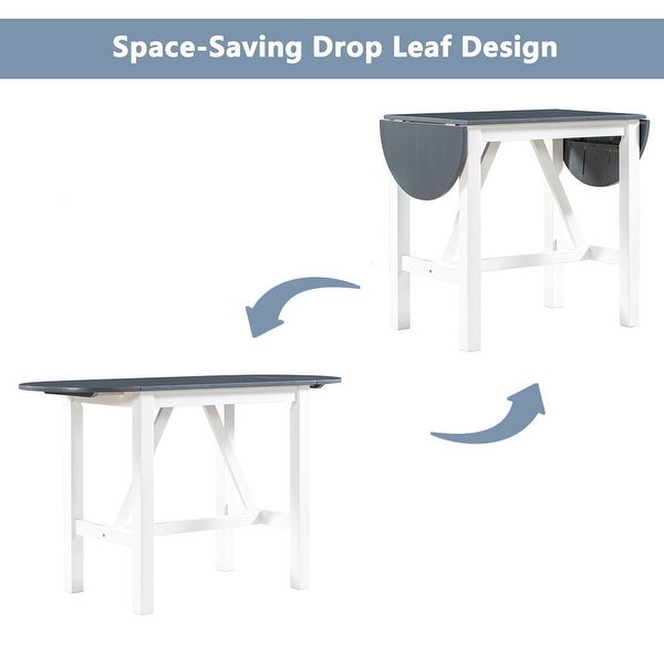 Wood Drop Leaf Counter Height Dining Table for Small Place