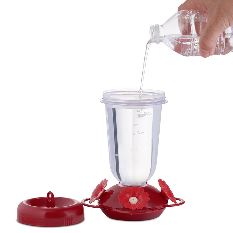 Perky-Pet Red Flower Top-Fill Plastic Hummingbird Feeder – 16 oz