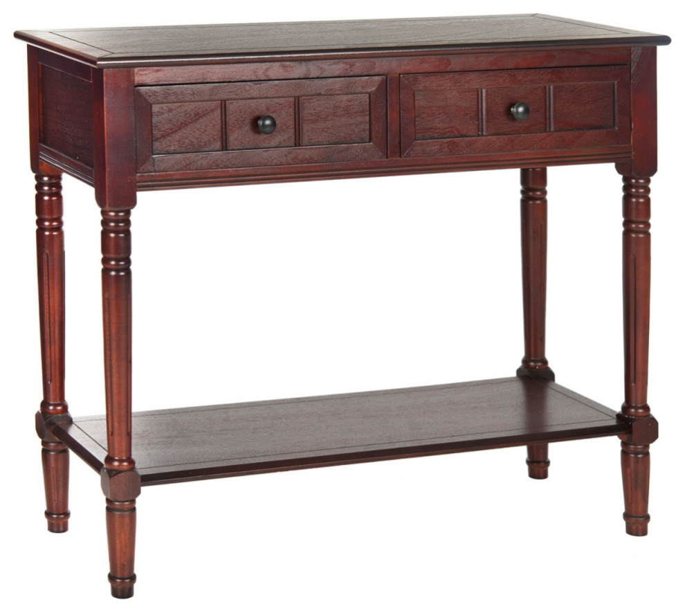 Gwen 2 Drawer Console Dark Cherry   Traditional   Console Tables   by AED Luxury Home Decor  Houzz