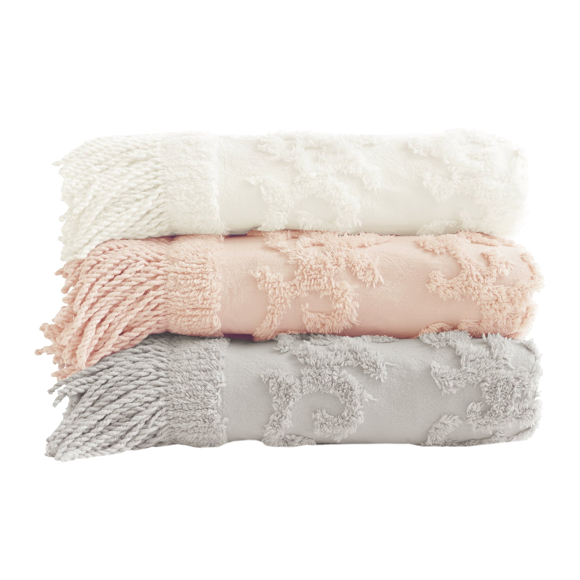 Madison Park Mila 100 Percent Cotton Tufted Throw Blanket， 50