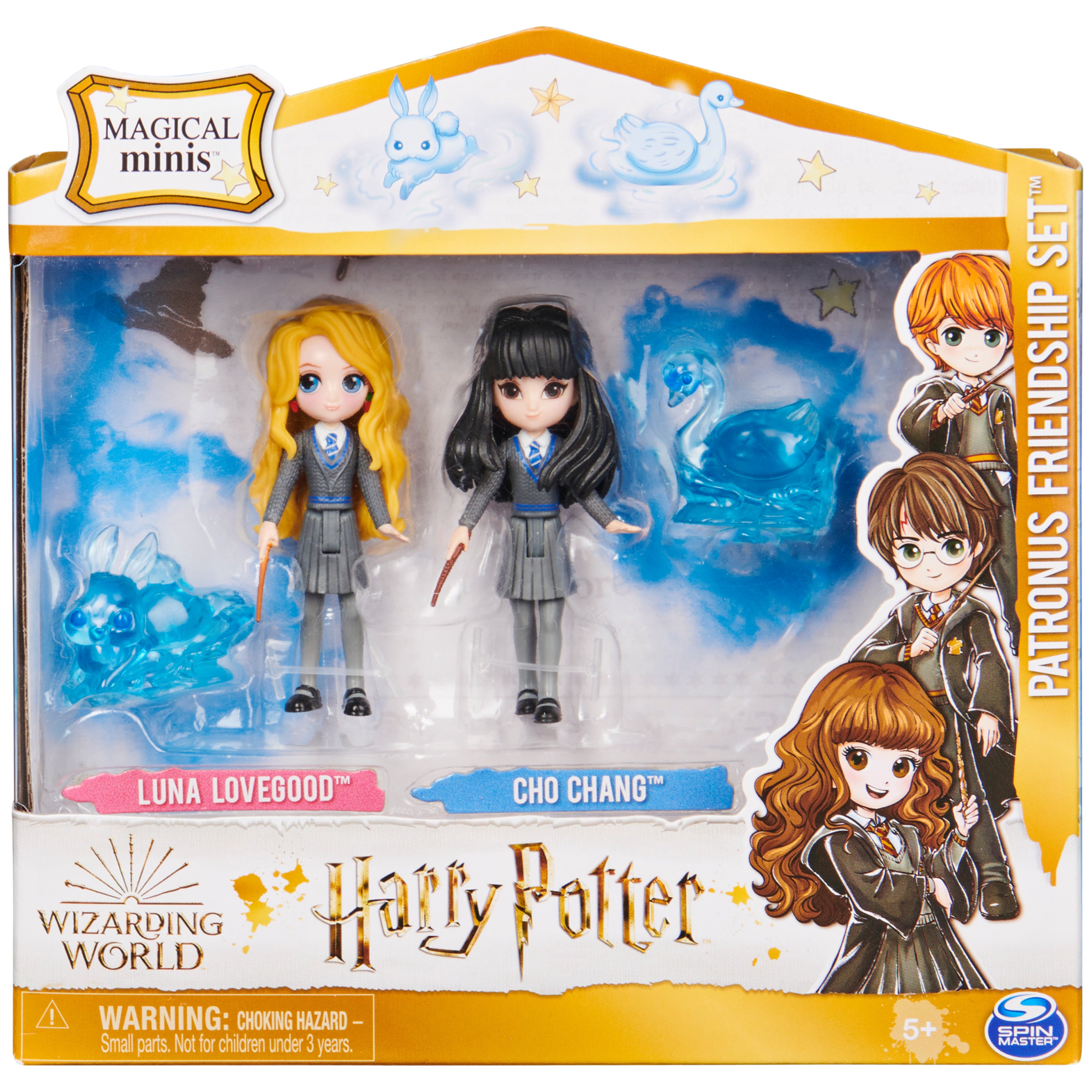 Wizarding World Harry Potter， Magical Minis Luna Lovegood and Cho Chang Patronus Friendship Set with 2 Creatures， Kids Toys for Ages 5 and up