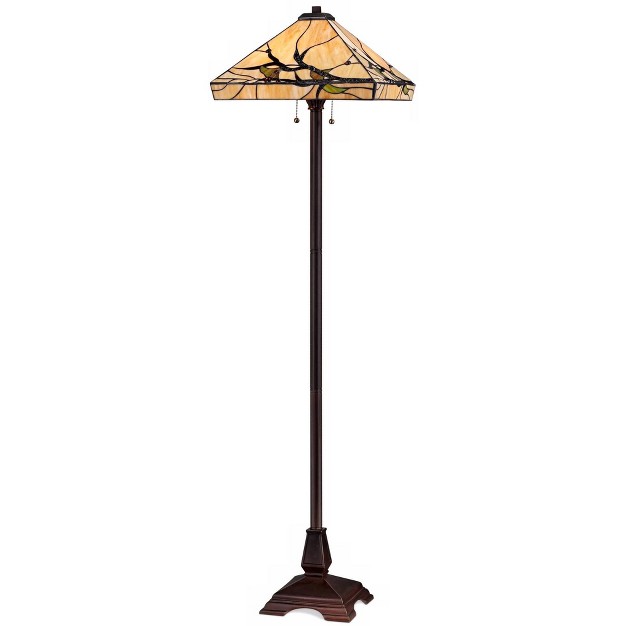 Tall Bronze Handcrafted  Style Stained Glass For Living Room Reading Bedroom colors May Vary