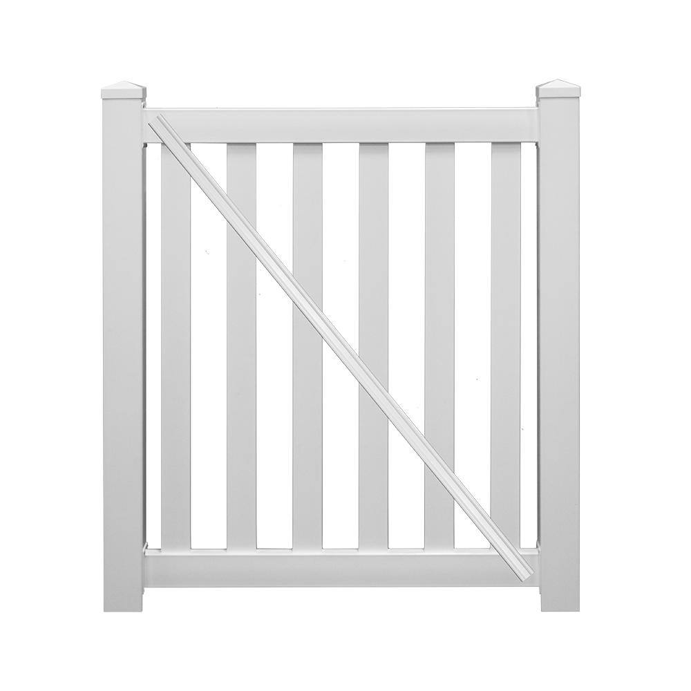 Weatherables Captiva 4 ft. x 4 ft. White Vinyl Pool Fence Gate SWPO-3-4X48