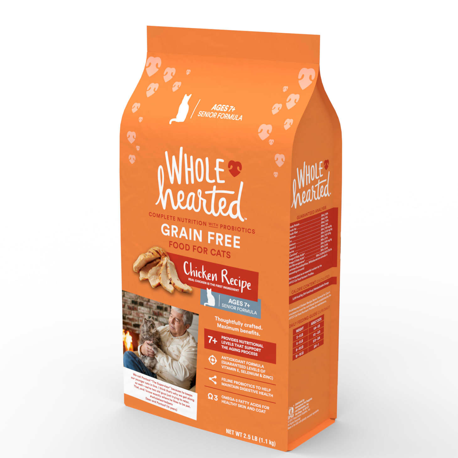 WholeHearted Grain Free Senior Chicken Recipe Dry Cat Food， 12 lbs.