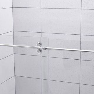 Glacier Bay Derby 60 in. W x 78.74 in. H Frameless Sliding Shower Door in Chrome Derby