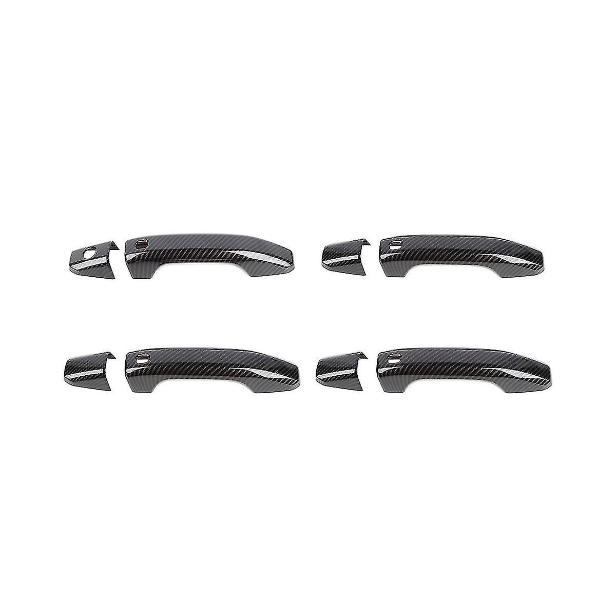 Car Side Door Handles Trim Cover For 2020-2023 2021-2023 - Abs Carbon Fiber