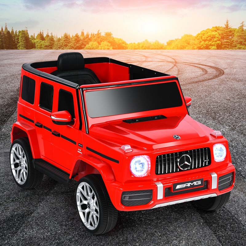 Licensed Mercedes-Benz G63 Kids Ride On Car, 12V Battery Powered Electric Toy Car with Spring Suspension