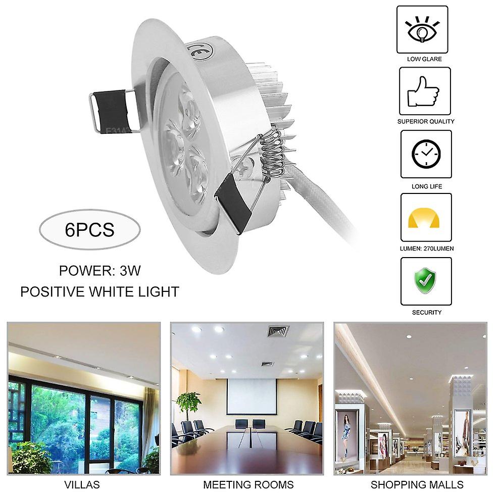 Led 3w 6pcs/set Decoration Ceiling Lamp Light Pure White/warm White Downlight