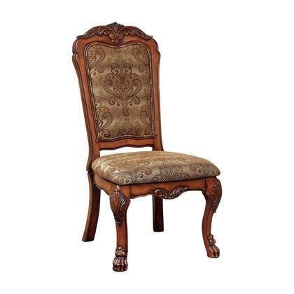 Benzara BM131295 Medieve Side Chair Seat - Cal Foam  Antiqued Oak Finish Set Of Two