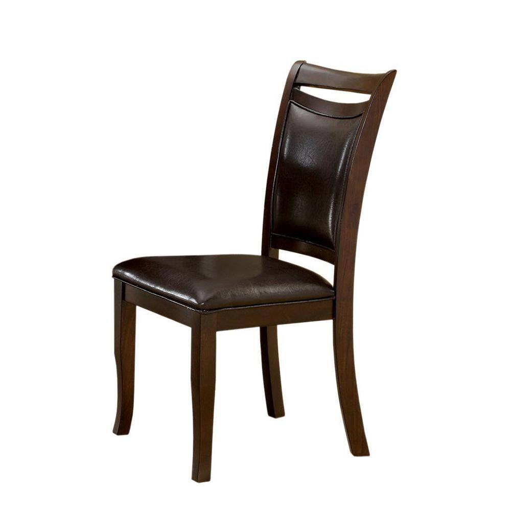 Furniture of America Swanson Espresso Faux Leather Dining Side Chair (Set of 2) IDF-3024SC