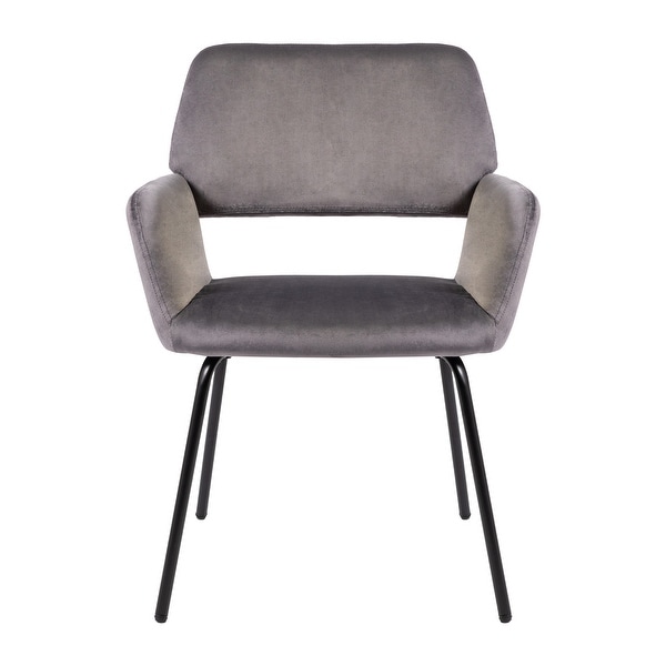 Velvet Upholstered Accent Armchair with Metal Legs