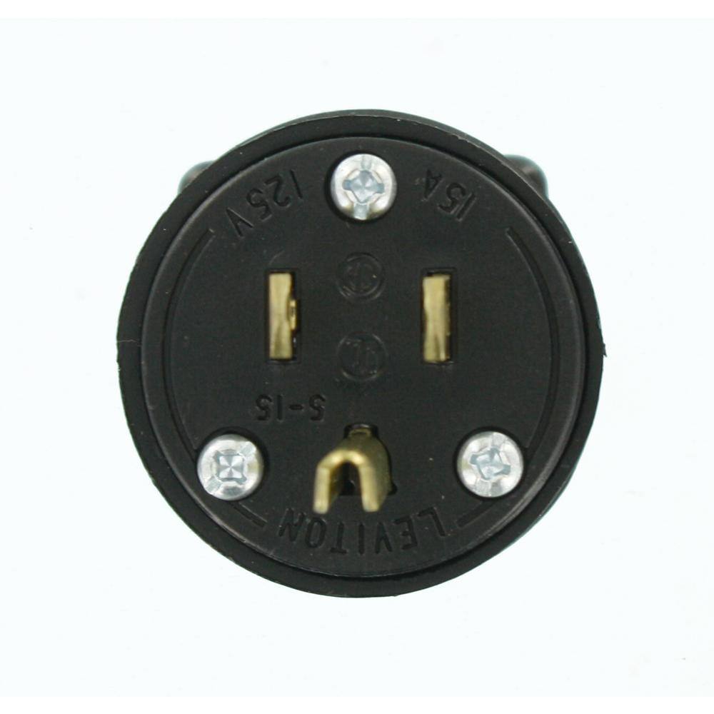 Leviton 15 Amp 125-Volt Rubber Grounding Plug R60-515PR-000