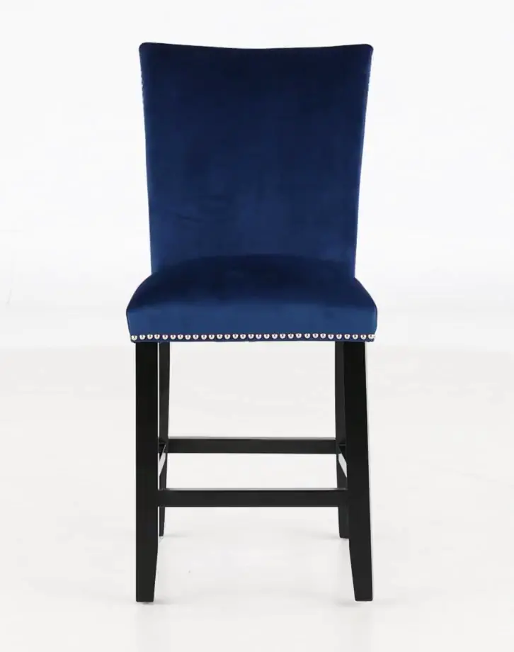 Camila Blue Velvet Counter Height Stool