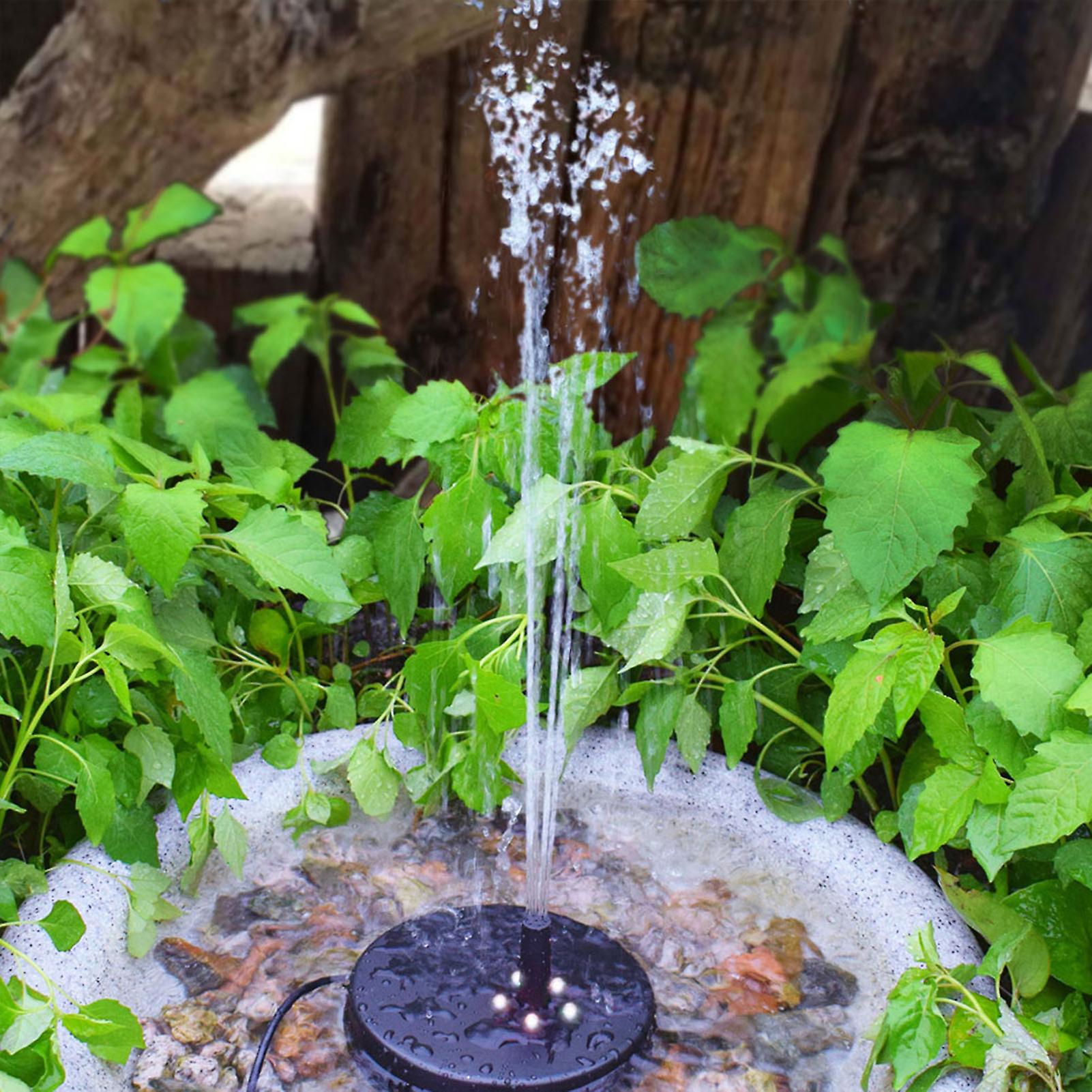 9v 8w Remote Control Floating Solar Fountain Pump With Light For Garden Outdoor Landscape Decor