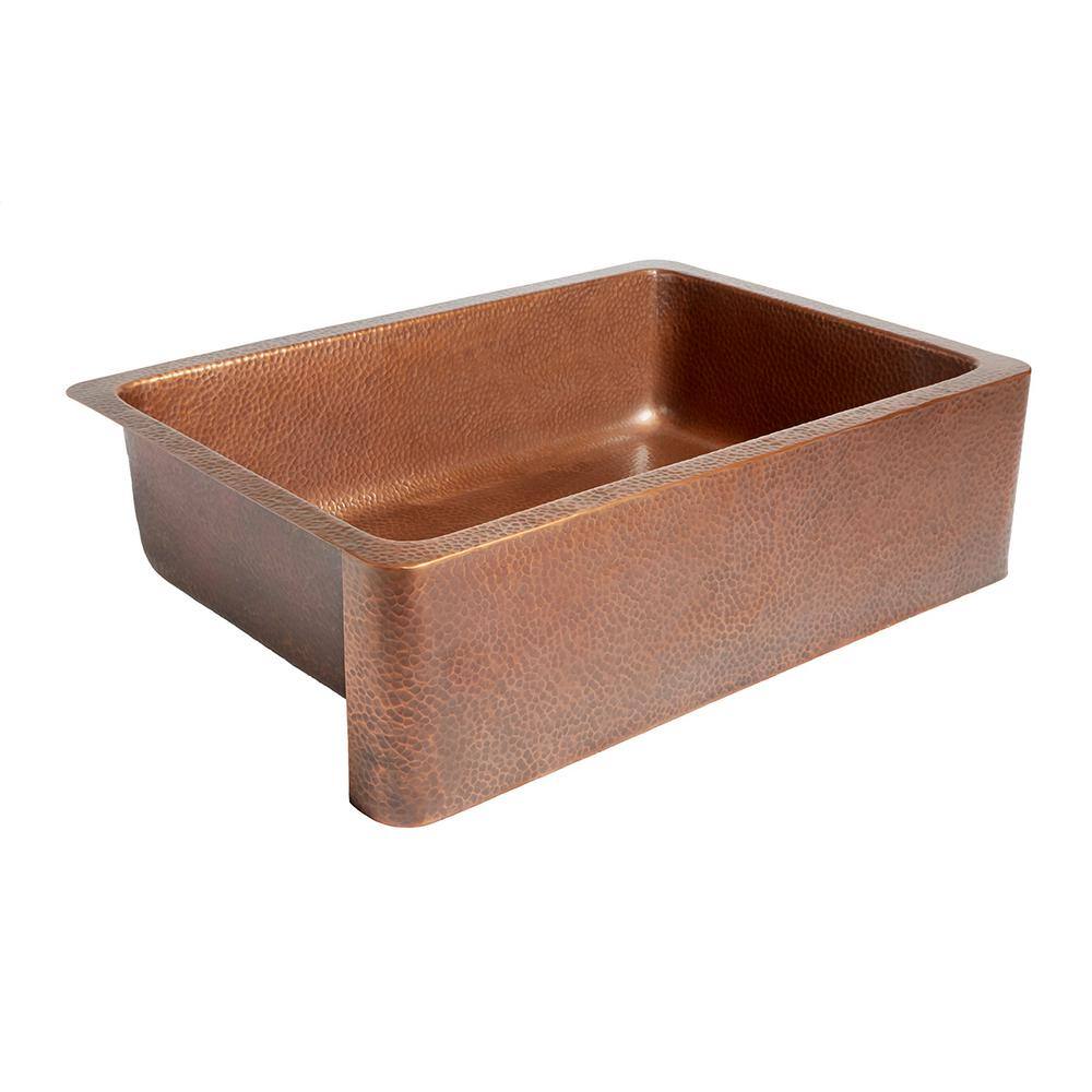 SINKOLOGY Adams 33 in. Farmhouse Single Bowl 16 Gauge Antique Copper Kitchen Sink K1A-1004ND