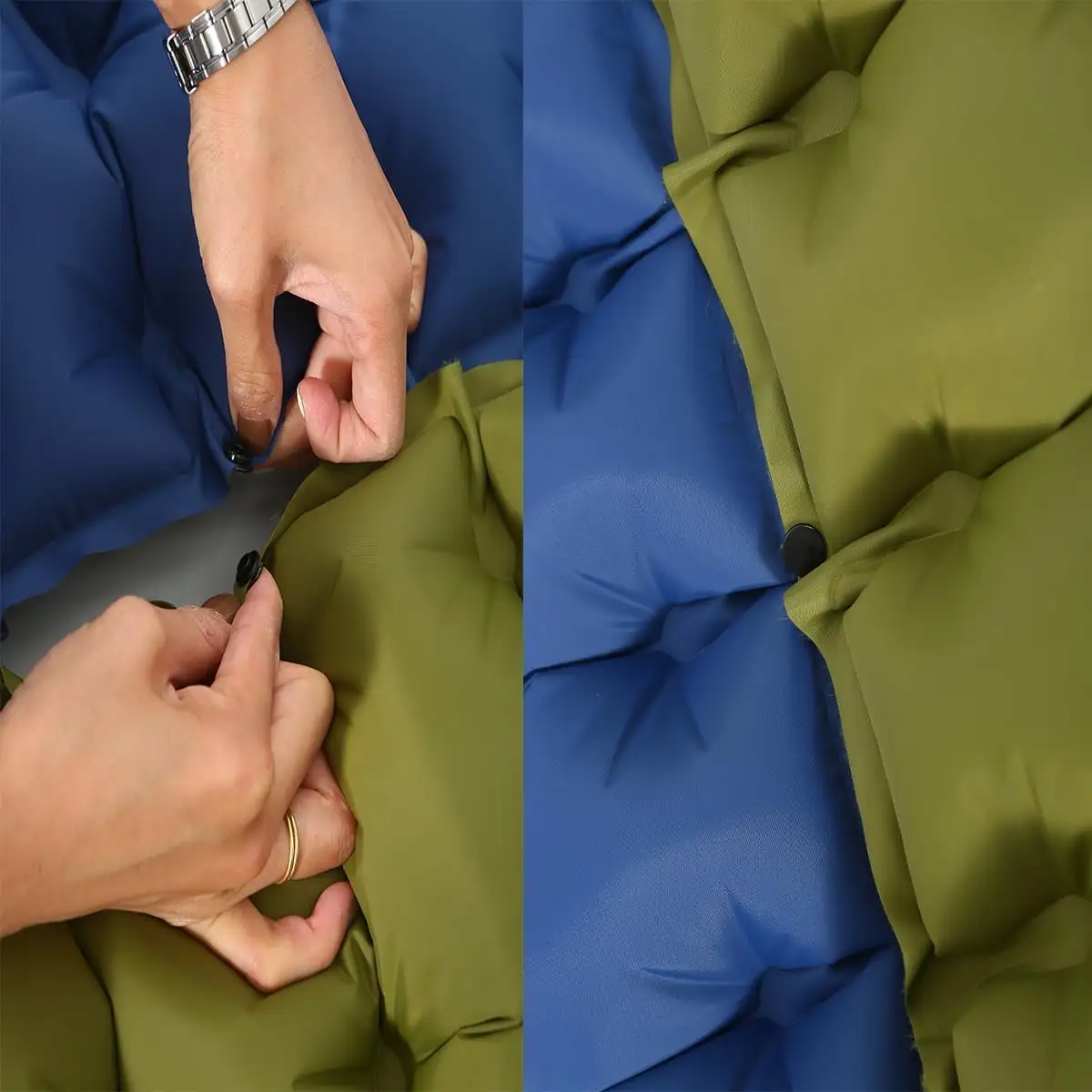 Ultralight Inflatable Sleeping Mat with Pillow  Compact Waterproof Hiking Sleeping Pad for Travelling