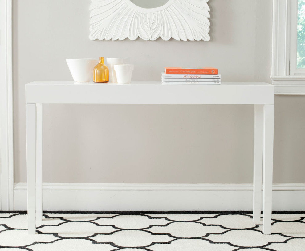 Barrett Mid Century Scandinavian Wood Console Table White   Modern   Console Tables   by Virgil Stanis Design  Houzz