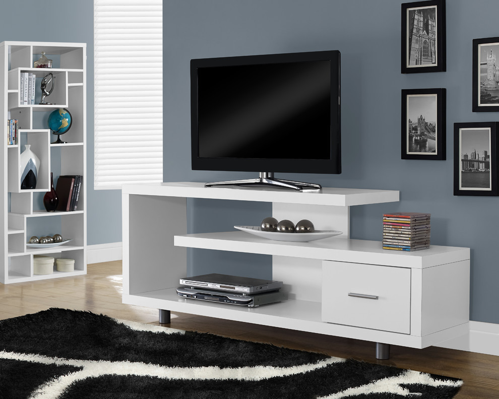 60 quotTV Stand With 1 Drawer   Contemporary   Entertainment Centers And Tv Stands   by Homesquare  Houzz