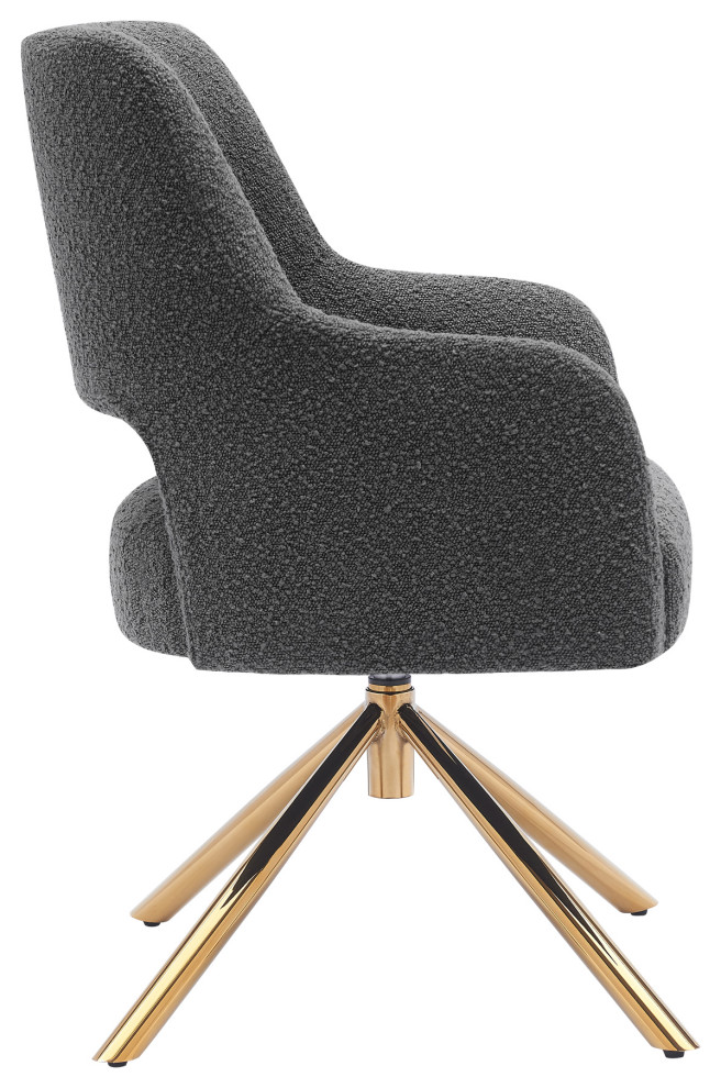 Genevieve Mid Century Modern Wide Boucle Swivel Accent Arm Chair  Gray   Contemporary   Armchairs And Accent Chairs   by WestinTrends  Houzz