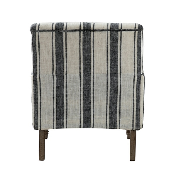 Geltrude Classic Upholstered Striped Armchair With Nailhead Trim Set of 2 by HULALA HOME