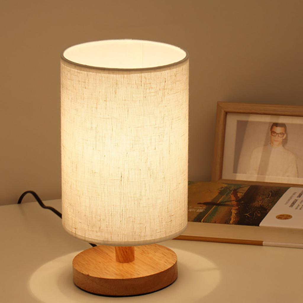 Usb Powered  Nordic Round Wood Table Lamp Night Light For Bedroom Illumination Warm White Gift Wooden Bedside Kids Room Decor