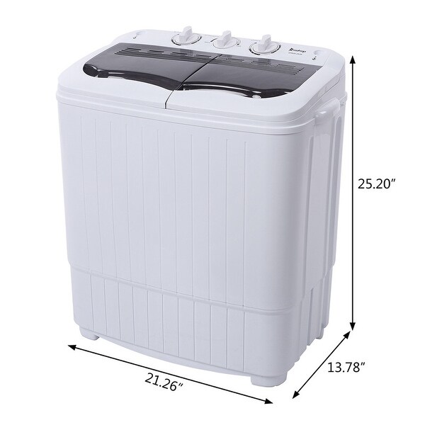 ZOKOP 14.3lbs Mini Semi-automatic Washing Machine Compact Washer - - 32888424