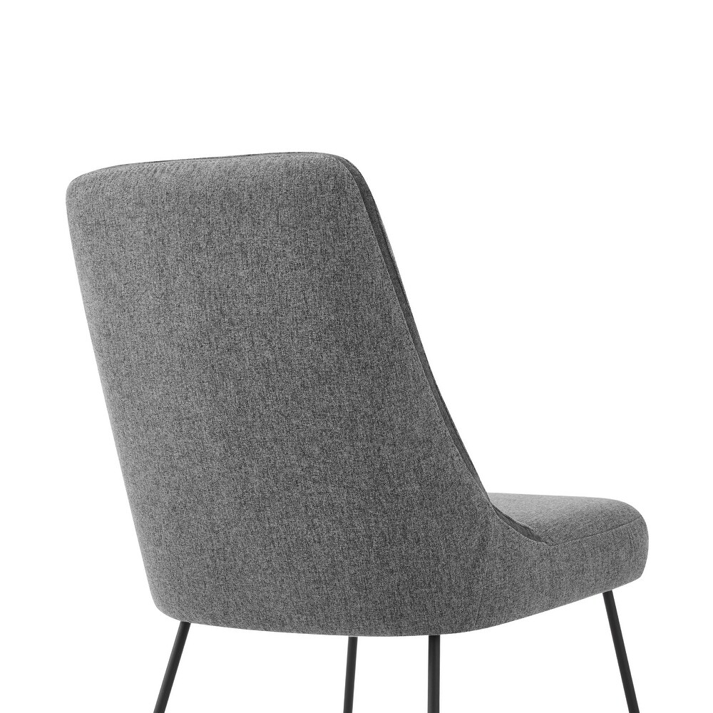 Quartz Grey Fabric Upholstered Dining Chairs   Set of 2