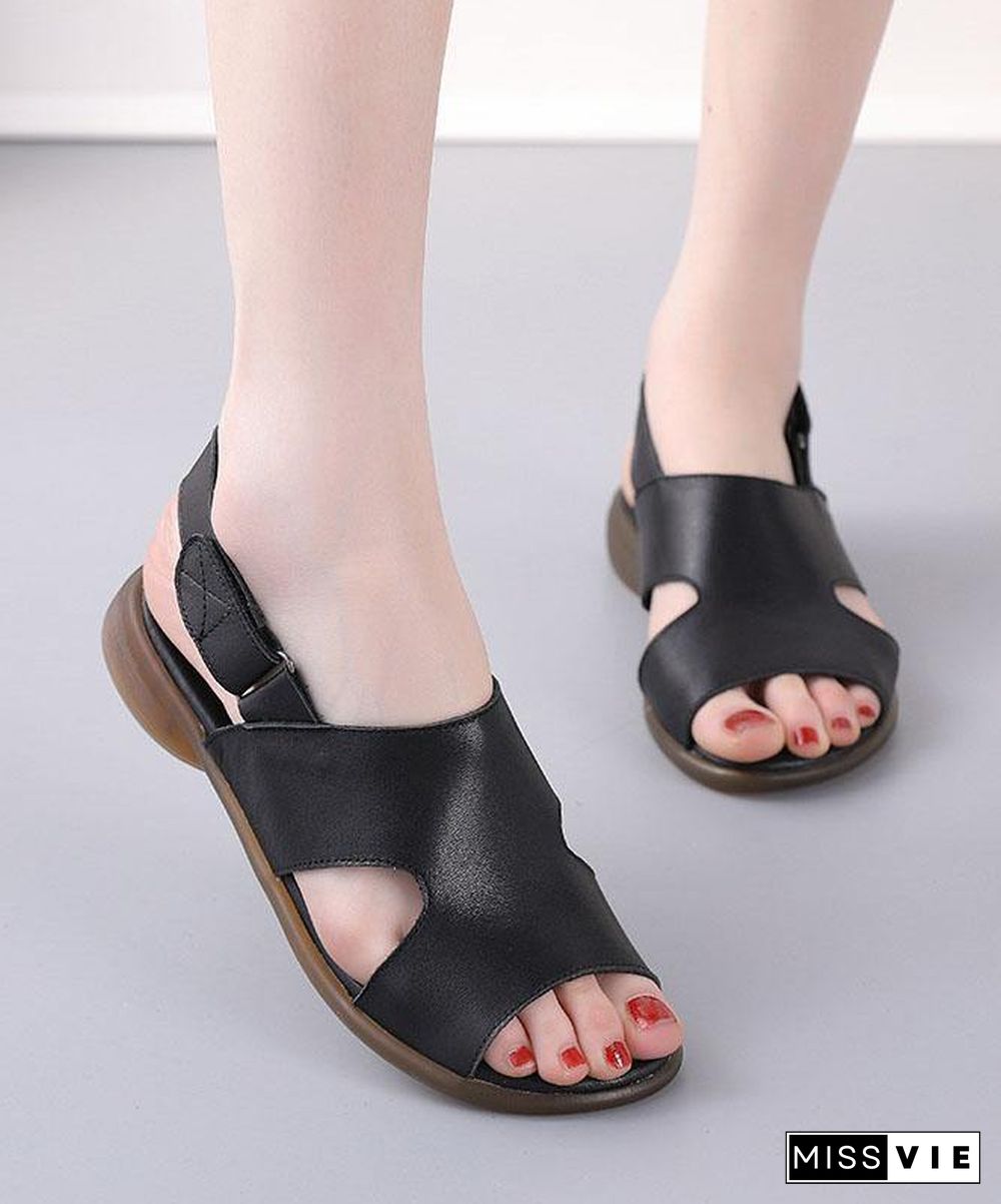 Orange Walking Sandals Genuine Leather Casual  Water Sandals